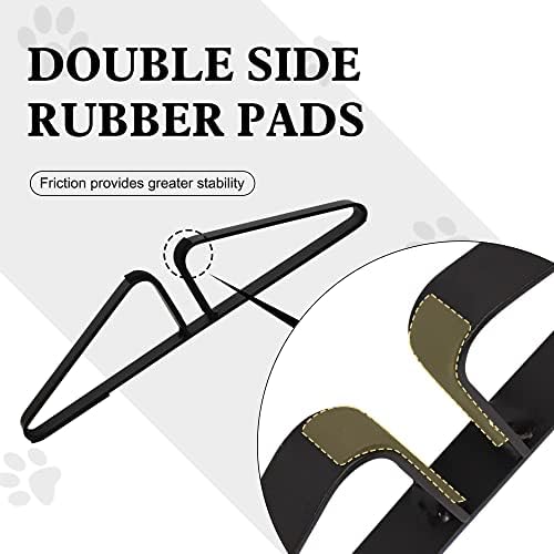 PUPETPO Freestanding Pet Gate Metal Support Feet, Triangle Support Feet Set of 2 for Extra Wide Foldable Pet Gate, Easy to Install, A Pair of Safety Fence Feet for Wooden Dog Gate, Black - Image 2
