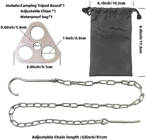 Stainless Steel Camping Tripod Board,Turn Branches into Campfire Tripod - Image 3
