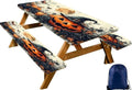 CAPSCEOLL Picnic Table Cover with Bench Covers 5ft - Halloween Pumpkins by CAPSCEOLL