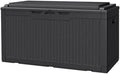 JUMMICO 100 Gallon with Cushion Deck Box, Waterproof Outdoor Storage Box by JUMMICO