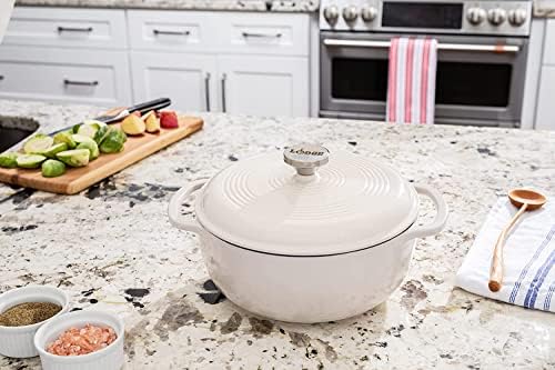 Lodge Essential Enamel Cast Iron Dutch Oven, 3 Quart, Oyster White - Image 2