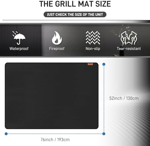 MODIGT Large 76"×52" Under Grill Mat for Outdoor Grill,Double-Side Fireproof & Heat-Resistant Outdoor Grill Mat,Protective Mat for Patio,Courtyard,Tabletop - Image 2