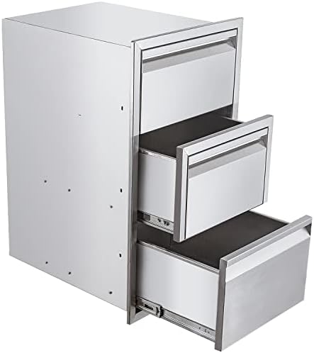 17" W Outdoor Kitchen Double Drawer with Paper Towel Holder Combo Works with Your Grilling or Prep Zones Flush Mount for Outdoor Kitchen Island（Overall Size:17" W x 30" H x 21" D inch） - Image 7