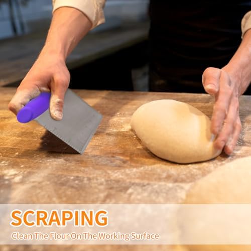 Bench Scraper & Dough Cutter, Pastry Tool for Baking, Purple - Image 5