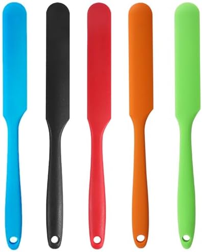5 Pcs Silicone Jar Spatulas,Sourdough Spatula with Long Handle,Cake Cream Butter Spatulas(5 Pcs) by GZLT