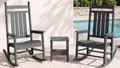 SERWALL Comfortable Outdoor Rocking Chairs Set of 3, Gray by SERWALL