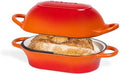 Dutch Oven For Sourdough Bread Baking – Enamelled Cast Iron Bread Loaf Pot – Oven Safe Non Stick Bread Pot – Rectangular, Orange, 24cm x 16cm – by Nuovva by Nuovva