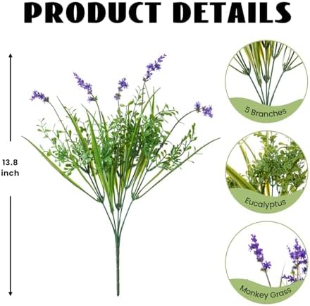 Hrobek Outdoor Faux Plants UV Resistant Fake Greenery for Outside Planter - Image 2