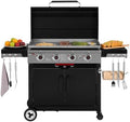 Royal Gourmet GB4008B 4-Burner Gas Griddle, Recessed Fry Zone, Camping by RoyalGourmetCorp