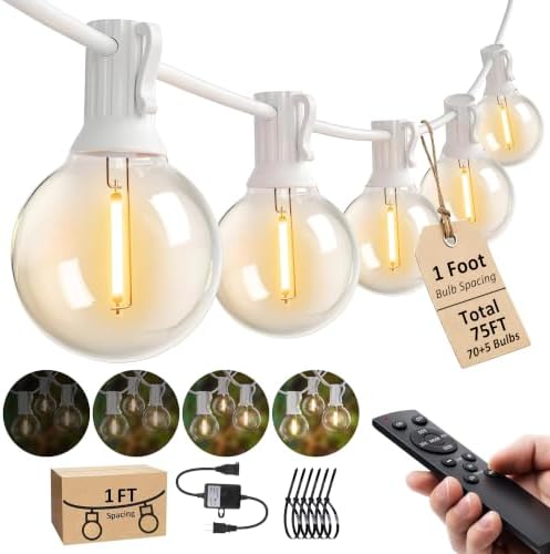 Outdoor-String-Lights with Remote 75FT Waterproof lights for Outside Patio by Lifeisgood