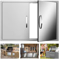 Outdoor Kitchen Doors 30W x 21H Inch, Double BBQ Access Doors 304 Stainless Steel for Outdoor Kitchen Cabinet Grill Station or BBQ Island by KODOM