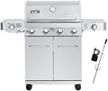 Monument Grills Larger 4-Burner Propane Gas Grills Stainless Steel with Rotisserie Kit(2 Items) by MonumentGrills
