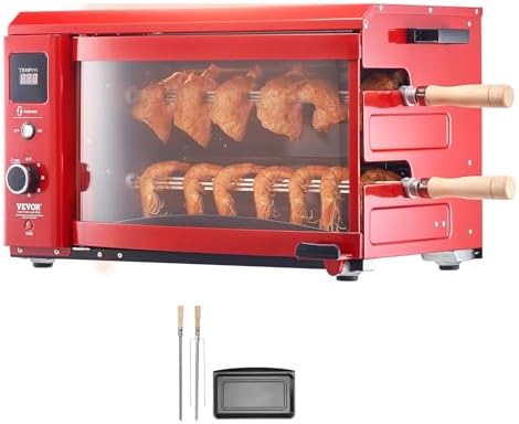 VEVOR Shawarma Grill Machine - 2 String Barbecue Capacity Chicken Shawarma Cooker Electric Broiler Gyro Rotisserie Oven Doner Kebab Grill for Home, Restaurant, Kitchen Parties by VEVOR