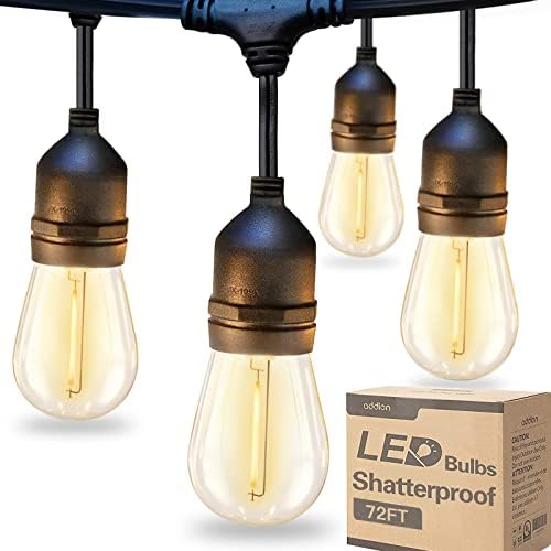 addlon LED Outdoor String Lights 72FT(36*2) Edison Vintage Weatherproof ETL by addlon