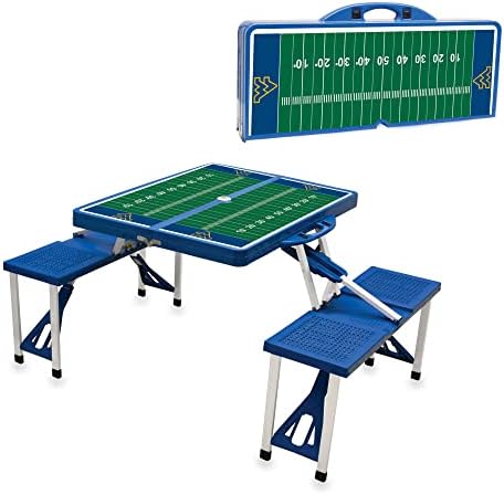 PICNIC TIME NCAA West Virginia Mountaineers Folding Picnic Table - Camping Table - Outdoor Table with Umbrella Hole, (Royal Blue) - Image 5