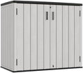 KINYING Outdoor Horizontal Storage Sheds,37 Cu.ft Outdoor Storage Cabinet Waterproof Resin Tool Storage Box for Lawn Mower,Garden Tools and Patio Furniture, Lockable (Grey) by KINYING
