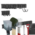 Garage Tool Organizer Wall Mount, 48 Inch Heavy Duty Garden Tool Organizer Storage System, Easy Install with 7 Adjustable Tool Hooks, for Garage, Basement, Shed, Workshop, Black, Steel by CRXCRC