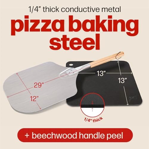 Pizza Steel PRO by Hans Grill | XL 1/4" Thick Square Conductive Metal Baking Steel for Oven and BBQ Cooking Pizzas | Bake and Grill Bread and Calzone with our Cast Iron Pizza Stone - Image 2