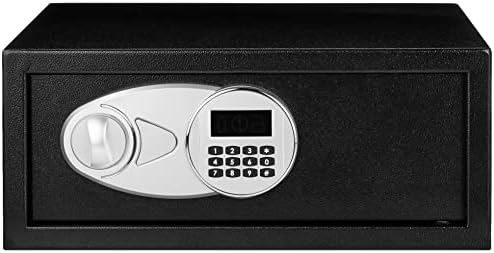 Amazon Basics Steel Security Safe and Lock Box with Digital Keypad, Electronic Lock, Emergency Key Open, Secure Cash, Jewelry, Documents, Black, 0.7 Cubic Feet, 16.9-x-14.6-x-7.1-inches (WxDxH) - Image 2
