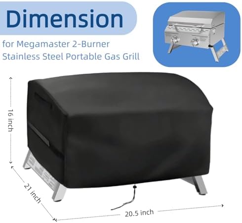 Mini Tabletop Gas Grill Cover for Megamaster 2-Burner Portable Gas Grill - Image 2