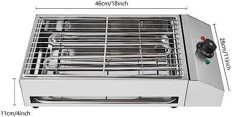 LOYALHEARTDY Commercial Electric Grill Griddle, Electric Indoor Grill BBQ Grill with Temperature Control, Removable Grill and Griddle Plates, Stainless Steel Flat Hotplate Smokeless Grill - Image 2