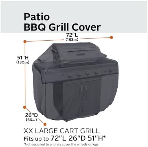 Classic Accessories Ravenna Water-Resistant 72 Inch BBQ Grill Cover, Black - Image 3