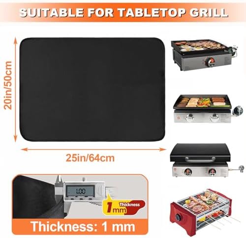 Heat Resistant Mats for Countertop and Grill Table, Fireproof Grill Mats for Outdoor Grill, Under Griddle BBQ Mat, Portable Charcoal Grill, Air Fryer, Gas Grill,Green,20 x 25 inch - Image 2