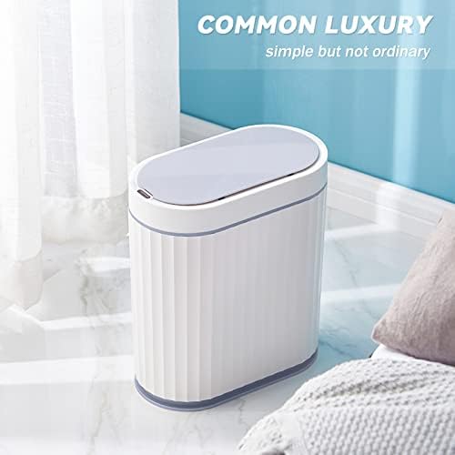 ELPHECO Bathroom Trash Can with Lid, 2 Gallon, Motion Sensor, White Grey - Image 7