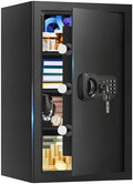 5.2 Cuft Large Home Safes Fire Waterproof, Fireproof Safe Box for Home with Programmable Keypad, Spare Keys and 3 Removable Shelves, Anti-Theft Security Fireproof Document Safe for Money Valuables by EVSUVSRT