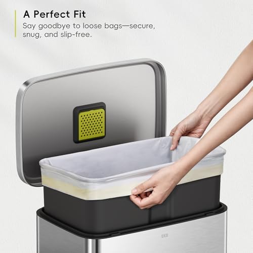 EKO 13 Gallon / 40-60 Liter, 60 Count Drawstring Trash Bags, Extra-Strong Unscented Garbage Bags, Easy-Dispense Roll for Kitchen & Household Use, Leak-Resistant, Code F, White - Image 2