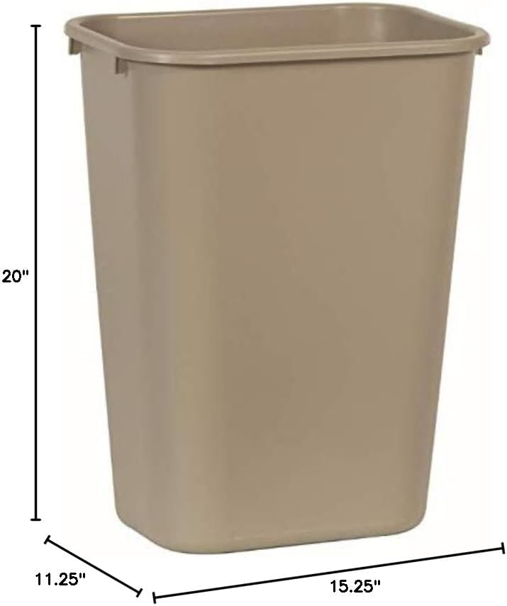 Rubbermaid Commercial Products Wastebasket, Beige, 10.25-Gal, Pack of 12 - Image 3