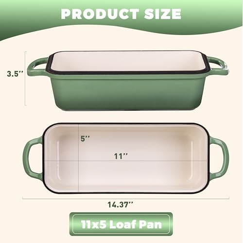 Cast Iron Loaf Pan with Lid, 11x5 Inch 5.8 Qt Sourdough Pan - Image 4