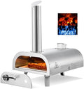 VEVOR Dual Fuel Pizza Oven Outdoor, 12 Inch Wood Fire & Propane Gas Pizza Oven, Pellet & Propane Pizza-Maker with Thermometer, Carry Bag, Stainless Steel Pizza-Cook for Outside Camping & Backyard by VEVOR
