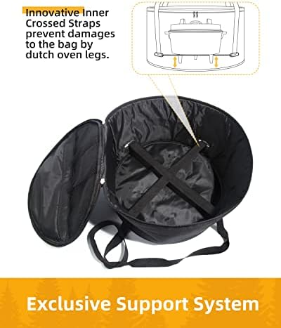 Morjor Dutch Oven Bag for 14 Inch Dutch Oven, Extra Inner Crossed Straps - Image 2
