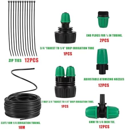 1/4" Lock Barbed Misting Cooling Drip Irrigation System - Image 2