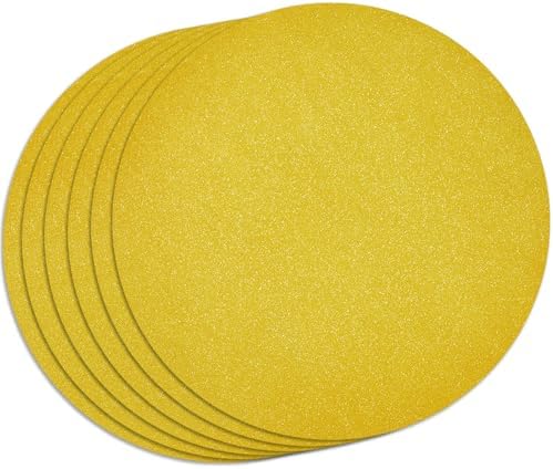 50 PCS Gold Round Placemats Glitter Paper Disposable Placemat Table Mats Sequin Doilies Decorative Place Mats for Birthday Wedding Christmas Banquet Thanksgiving Graduation Party Dinner Table Decor by timecity