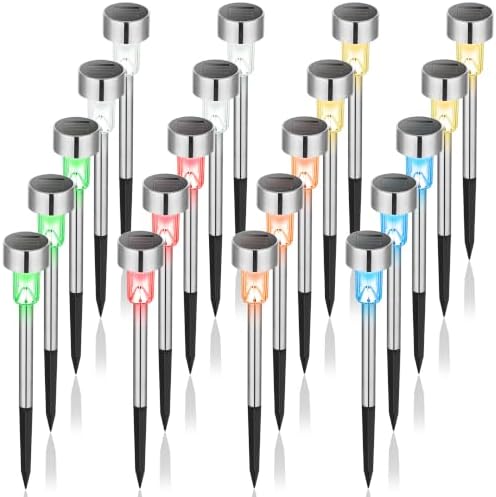 GIGALUMI Solar Christmas Lights Outdoor, Multicolor Pathway Lights 20 Pack by GIGALUMI