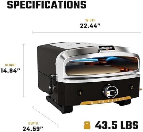 Halo Versa 16 Propane Gas Outdoor Pizza Oven with Rotating Cooking Stone | Portable Appliance for all Outdoor Kitchens | Oven Cover Included - Image 5