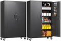 Yizosh Metal Garage Storage Cabinet with Locking Doors and Adjustable Shelves,- 71" Rolling Steel Tool Cabinet for Home Office,Garage,Warehouse by Yizosh