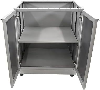 Blue Sky Outdoor Living, OKC3024GD2DG, 2-Door Outdoor Kitchen Cabinet – Heavy-Duty Tempered Glass Cabinet Doors – Weather-Resistant Modular Base for Patios and BBQ Islands – Slate Gray - Image 5