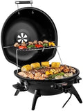Electric Grill, Techwood Indoor/Outdoor Electric Barbecue Grill, 1600W Portable Removable Tabletop Grill with Adjustable Heat, Double Layer Design for Party, Patio & Backyard (Black) by Techwood