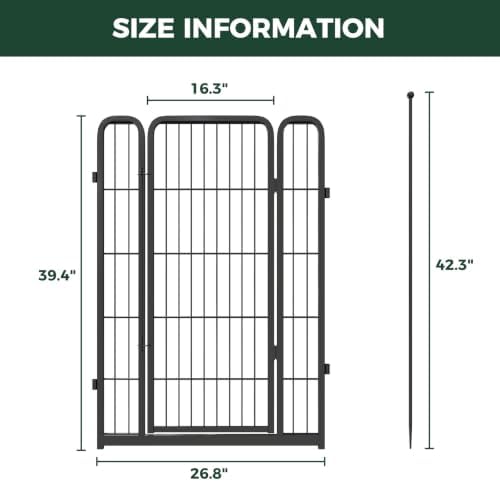 FXW Add-On Gate Panel for Outdoor Dog Playpen, 40" H, Black, Patented - Image 6
