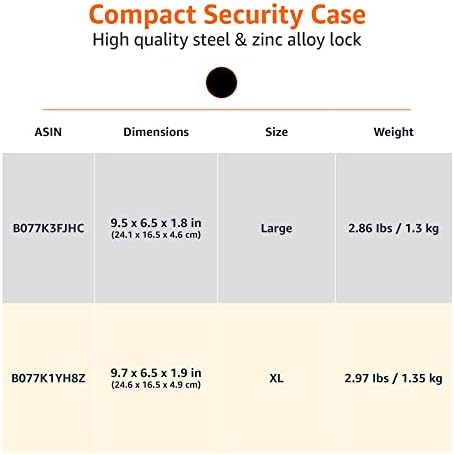 Amazon Basics Portable Security Case Lock Box Safe with Combination Lock for Valuables, Documents, College Dorm Room, XL, Black - Image 5