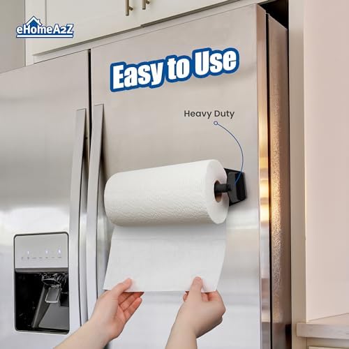 Magnetic Paper Towel Holder Heavy Duty Steel Refrigerator Kitchen Fridge Bar Grill BBQ RV (Black, 1) - Image 2