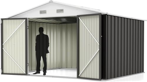 Greesum 10x8FT Outdoor Storage Shed Utility Tool Shed Gray by BuynowfromGreesum