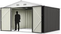 Greesum 10x8FT Outdoor Storage Shed Utility Tool Shed Gray by BuynowfromGreesum