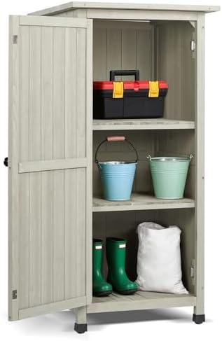4x2 FT Wooden Outdoor Storage Cabinet - Image 2