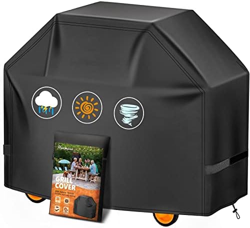 Grill Cover 65 Inch - Superior BBQ Cover for Weber Genesis 400 and Summit 400 Series Gas Grill - 600D Outdoor Barbecue Cover for Weber 4 Burner Genesis ii E325s, E410 and Summit E470, S420 by HomWanna