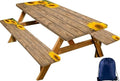 CAPSCEOLL Picnic Table Cover with Bench Covers 5ft - Wooden Sunflowers by CAPSCEOLL