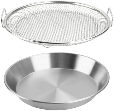 Oil Filter Tray, Stainless Steel Mesh Drain Basket Colanders Air Fryer Accessories for Fried Food Draining Rack Barbecue Grill Tray Net Draining Pan Strainer for Vegetable Dessert (8.7 Inch) by WBJKZJD